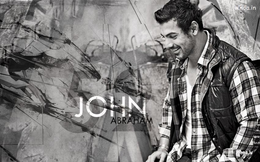 John Abraham In Black And White Wallpaper