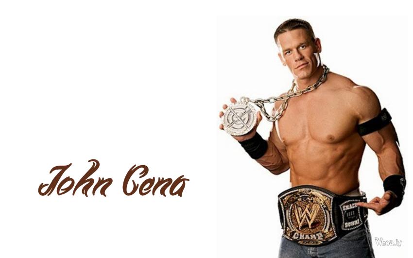 John Cena Showing His Belt Wallpaper