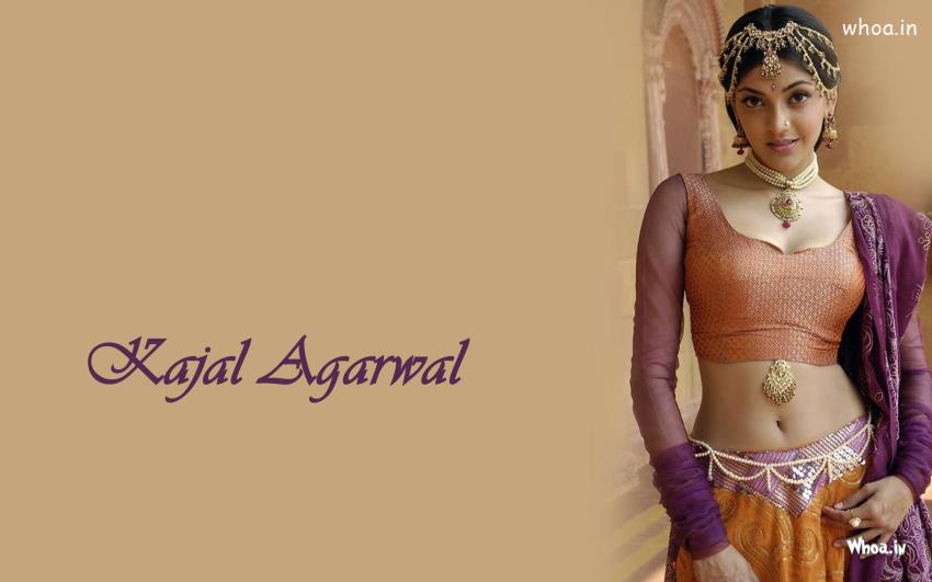 Kajal Agarwal In Purple Saree
