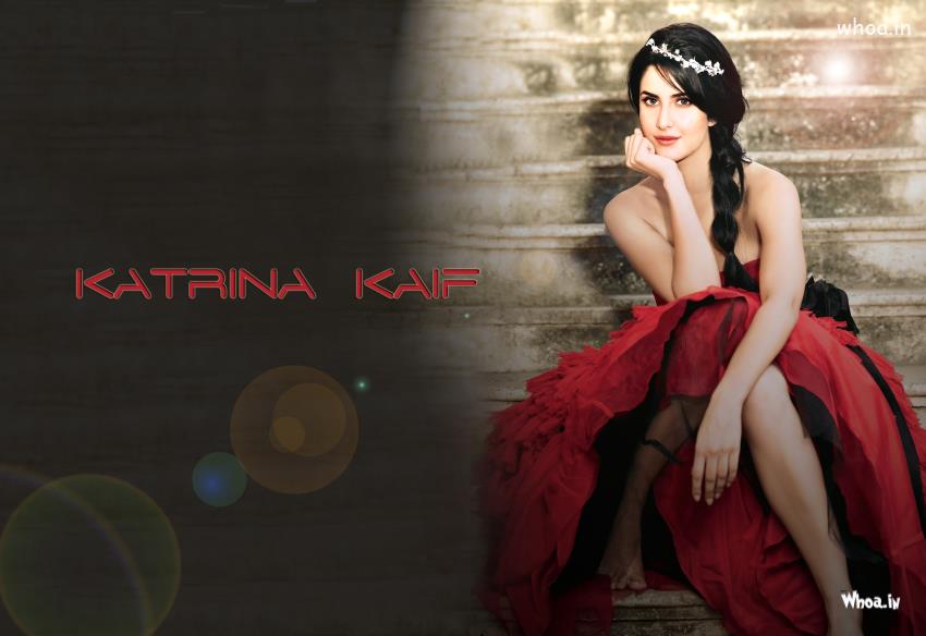 Katrina Kaif In Red Dress HD Photoshoot Wallpaper