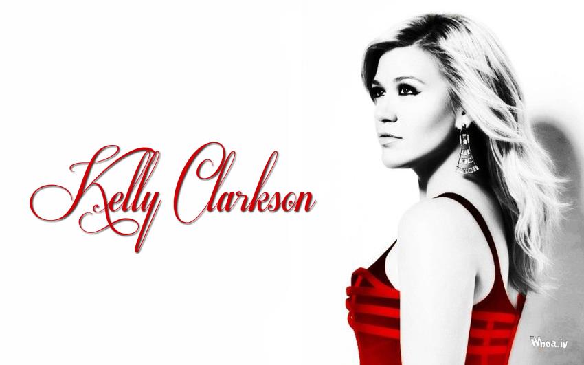 Kelly Clarkson In Red Top Wallpaper
