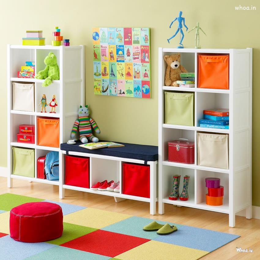 Kids Room Ideas With Storage Furniture Bedroom Decorating Wallpaper