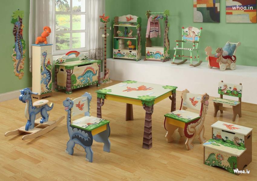 Kids Room With Dinosaur Furniture And Small Dinosaur Shape Furniture