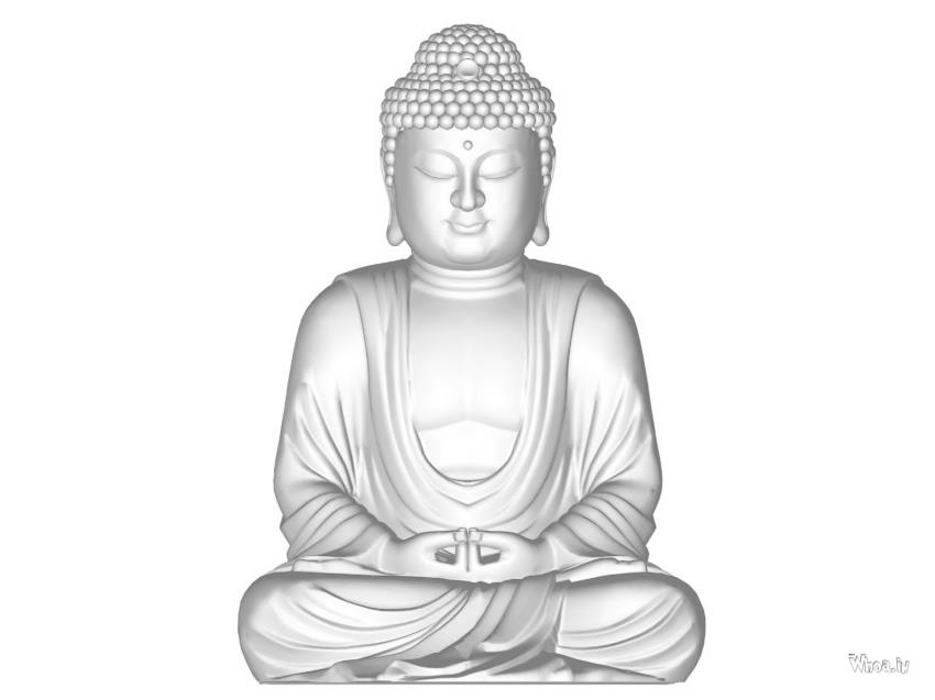 Lord Buddha Samadhi Art With White Background Wallpaper