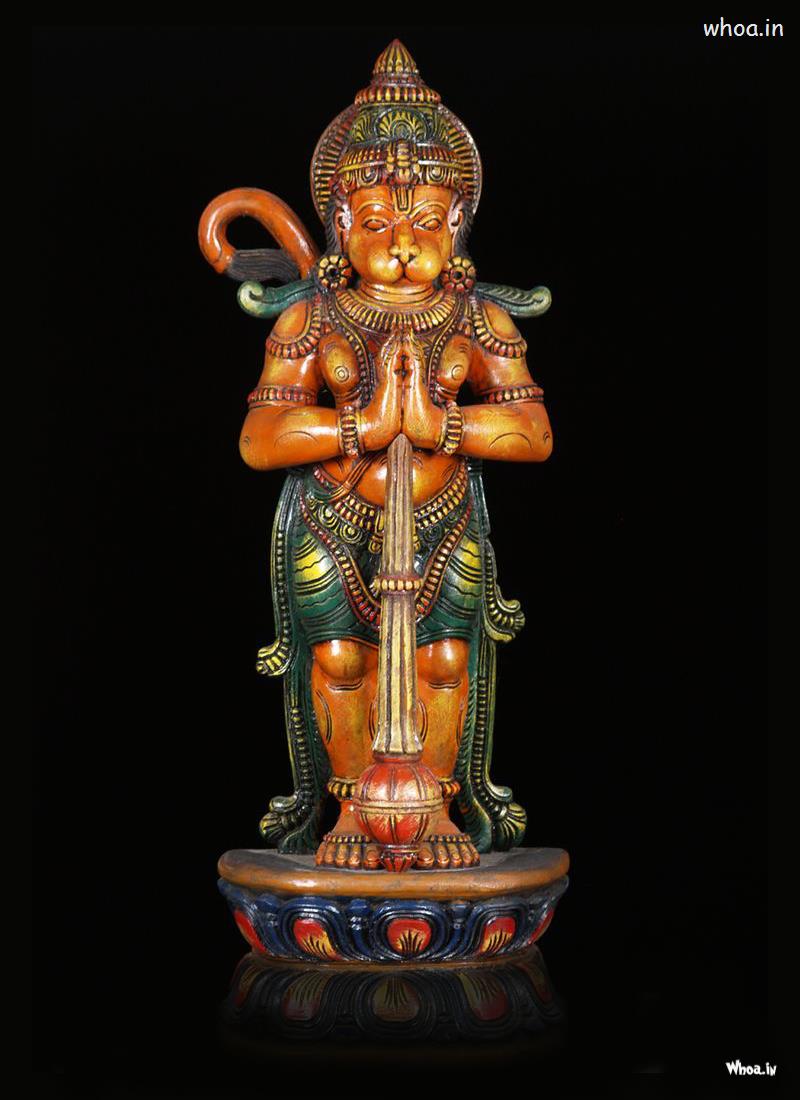Lord Hanuman Statue With Dark Background HD Images