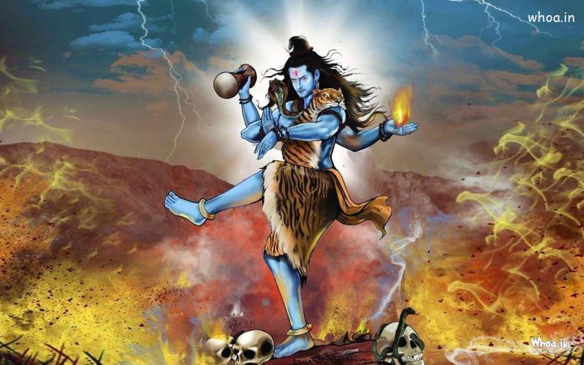 Lord Shiva Tandav HD Painting Wallpaper