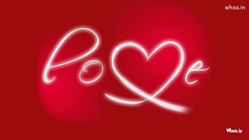 Love Wide Red Text HD Wallpaper