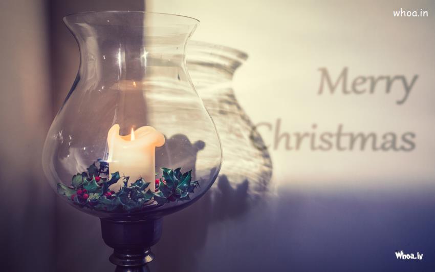 Merry Christmas Candle Holder HD Wallpaper