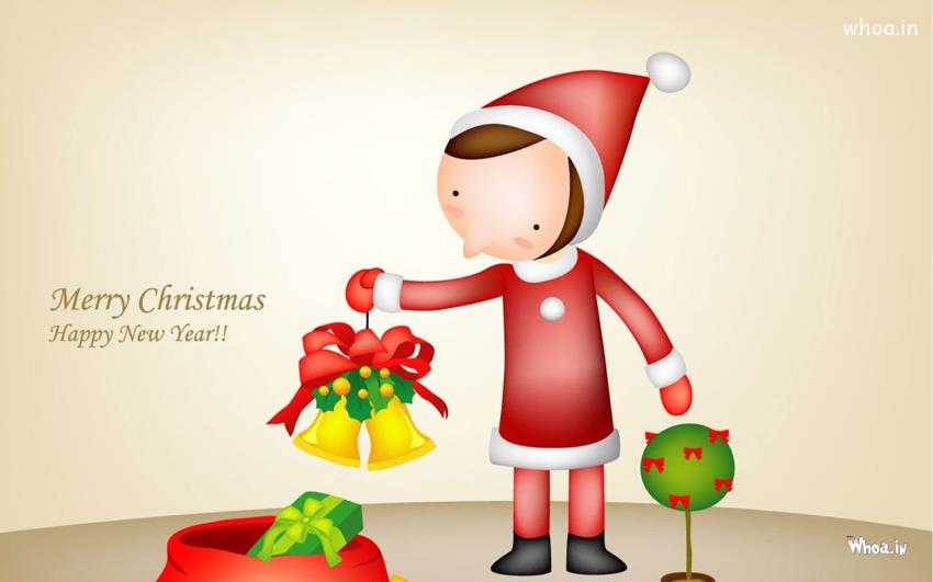 Merry Christmas And Happy New Year With Santa Claus HD Wallpaper