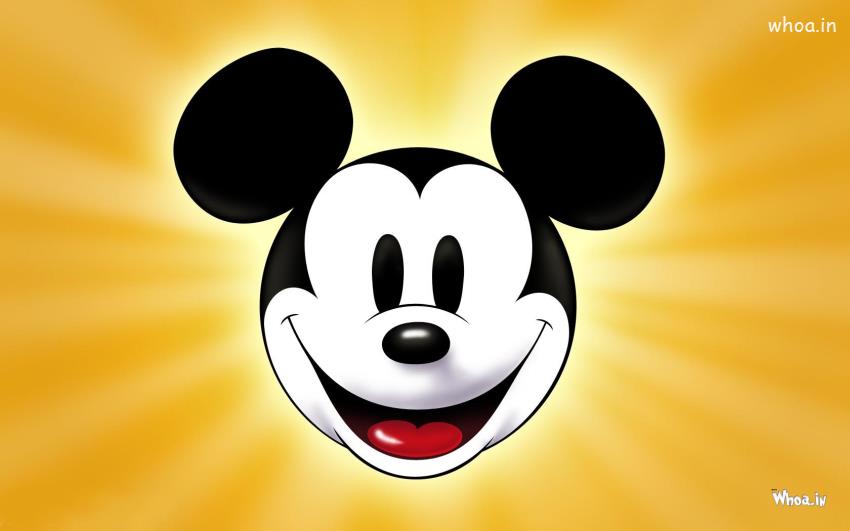 Mickey Mouse Face Closeup With Yellow Background HD Wallpaper