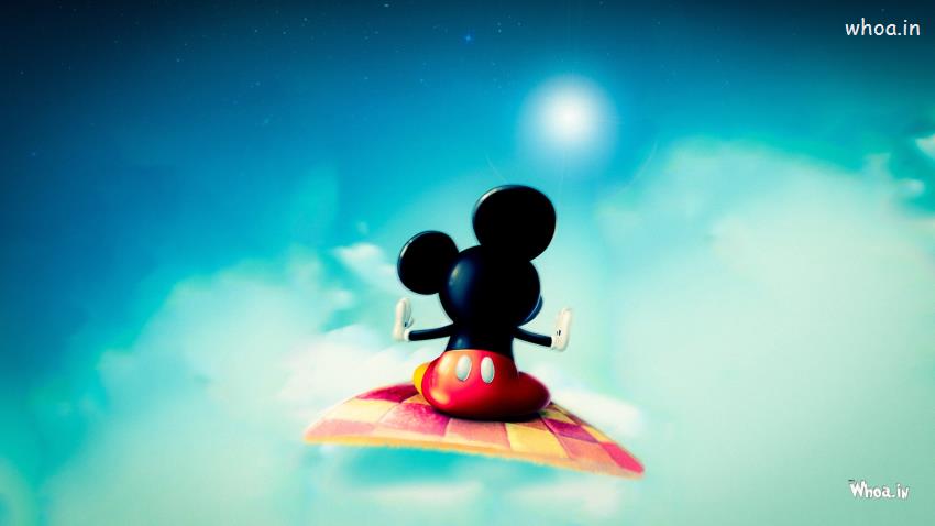 Mickey Mouse Flying On Blanket HD Wallpaper