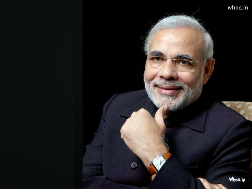 Narendra Modi Smiley Face Closeup With Dark Background Wallpaper