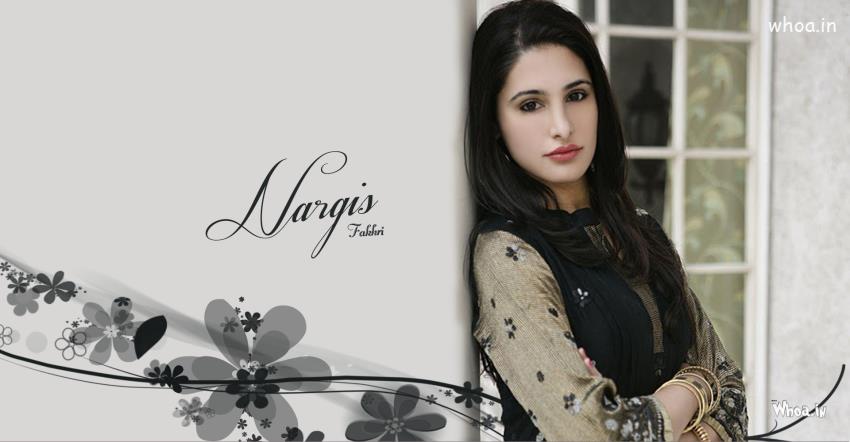 Nargis Fakhri Black Dress Face Closeup HD Wallpaper