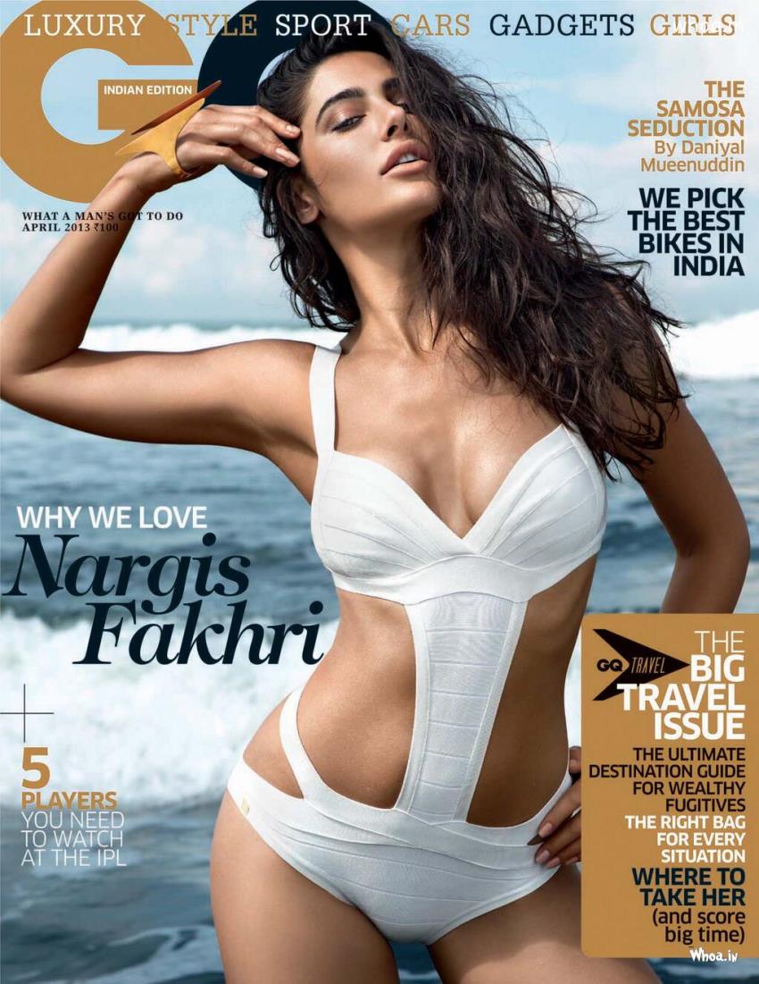 Nargis Fakhri White Bikini Photoshoot For GQ India