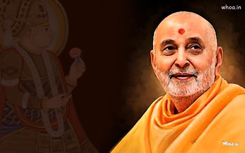 Pramukh Swami With Lord Swaminarayan Desktop HD Wallpaper