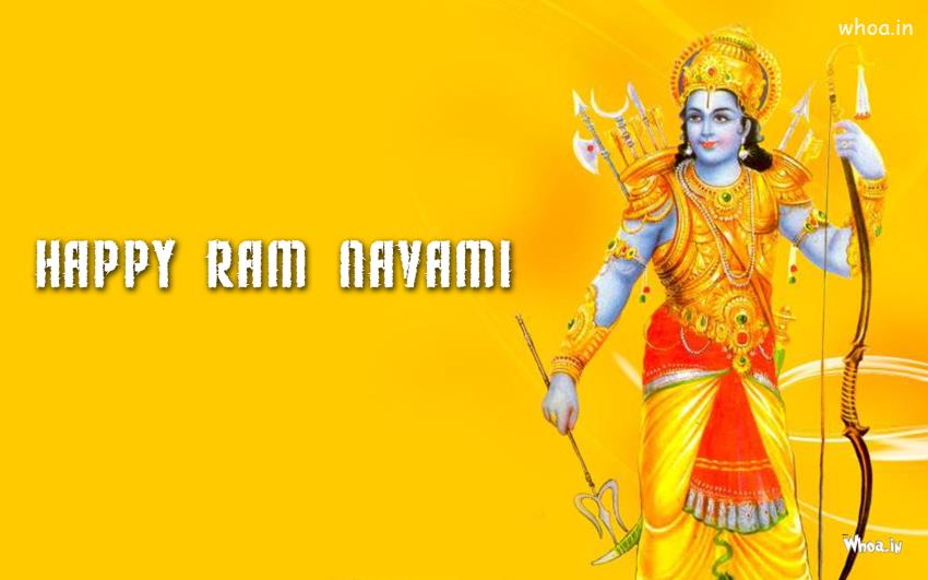 Ram Navmi Greetings Yellow Background