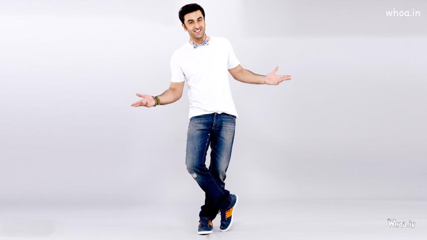 Ranbir Kapoor White T-Shirt With White Background HD Wallpaper