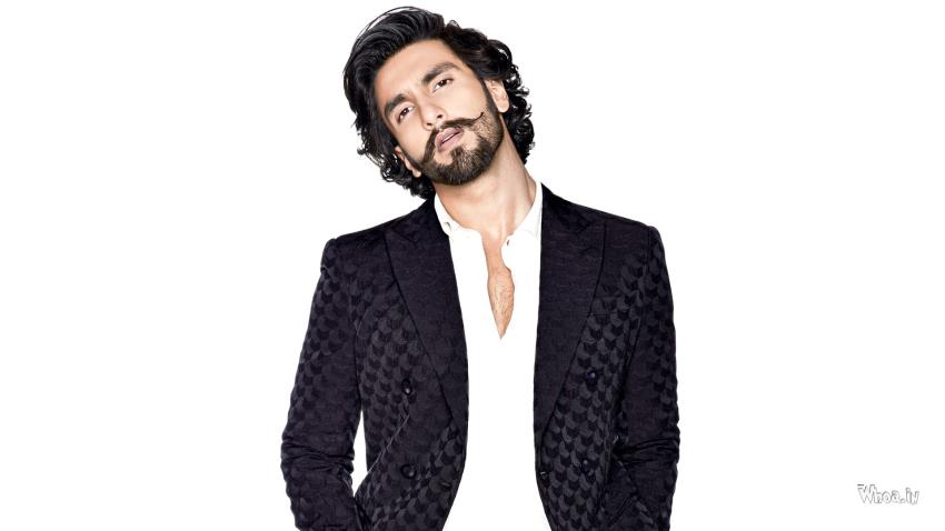 Ranveer Singh Black Suit Face Closeup With White Background Wallpaper