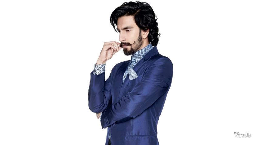 Ranveer Singh Blue Suit With White Background HD Wallpaper