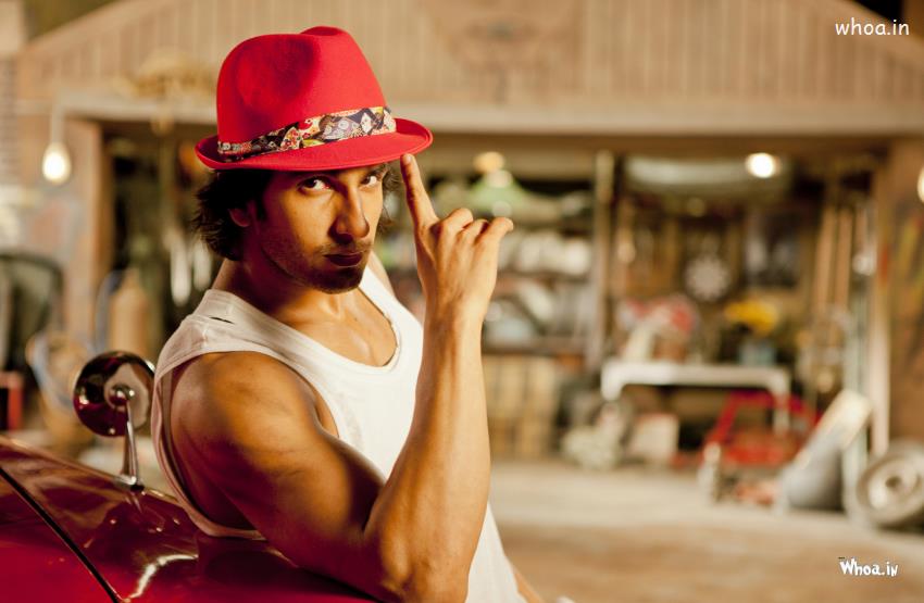 Ranveer Singh Red Cap In Ladies Vs Ricky Bhal Movie Wallpaper