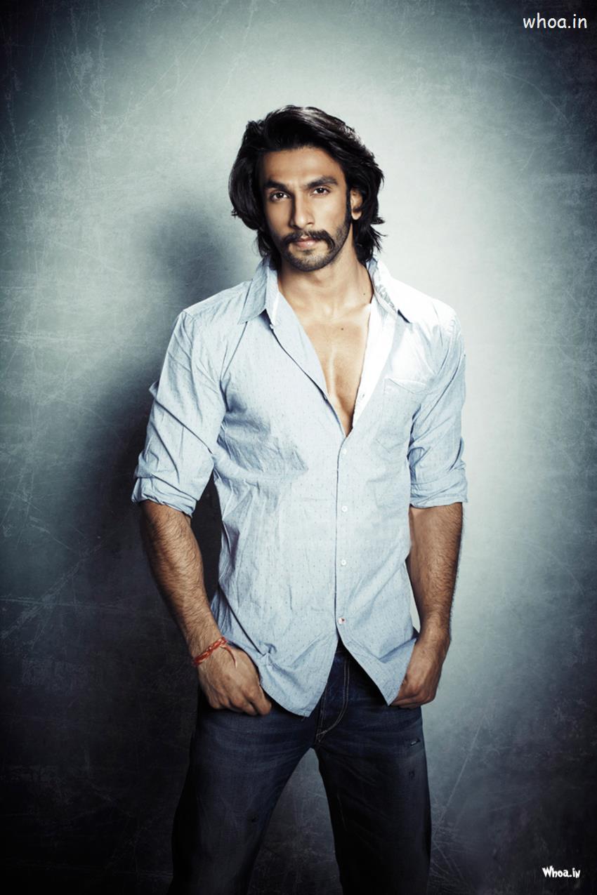 Ranveer Singh White Shirt With Face Closeup HD Images