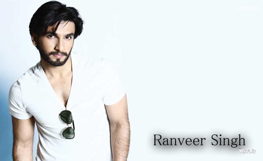 Ranveer Singh White T-Shirt With White Background Photoshoot
