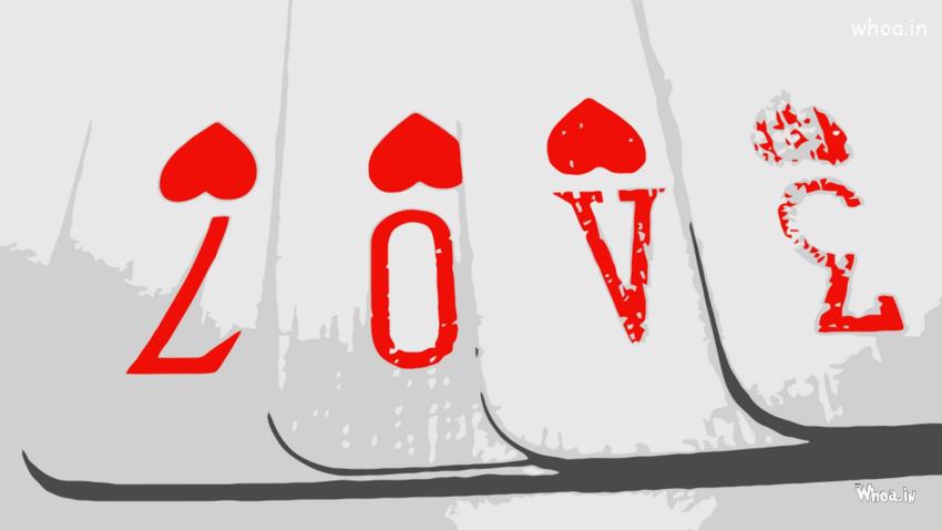 Red Love Playing Card HD Wallpaper