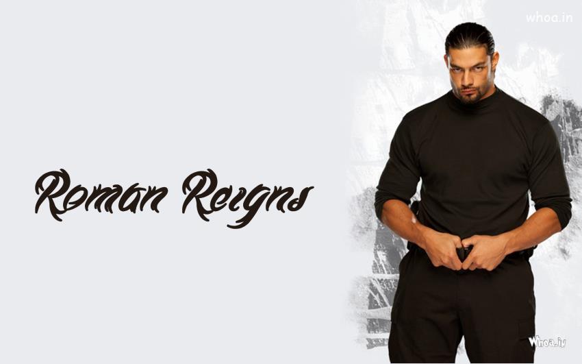 Roman Reigns In Black T-Shirt Wallpaper
