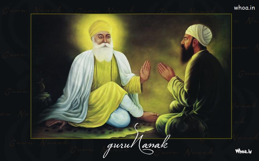 Sikh Lord Guru Nanak With His Follower Wallaper