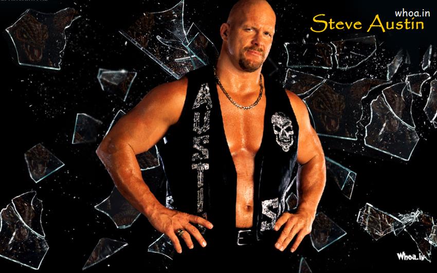 Steve Austin Posing In Black Jacket Wallpaper