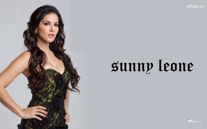 Sunny Leone In Black And Yellow Top