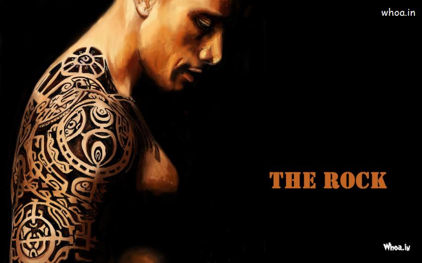 The Rock Showing Tattoo In Hand Wallpaper