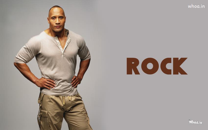 The Rock In Grey T-Shirt Wallpaper