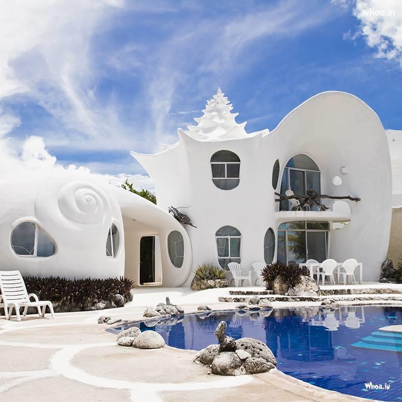 The Sea Shell House In Isla Mujeres - Mexico Interior Design Wallpaper