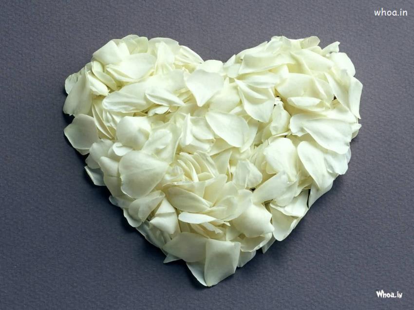 White Flower Shape Heart