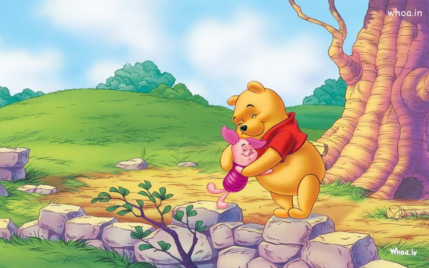 Winnie The Pooh Hug To Piglet Animated Wallpaper