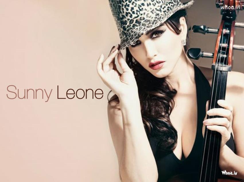Close Up Sunny Leone With Guitar HD Wallpaper