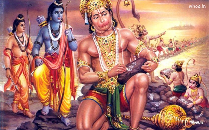 Hanuman Writting Shri Ram On Stone