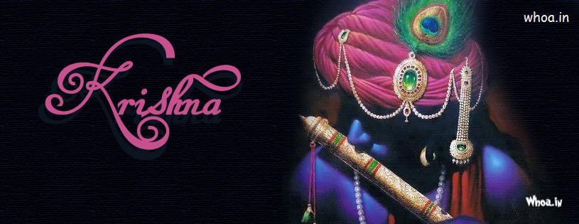 Krishna With Flute Dark Facebook Cover