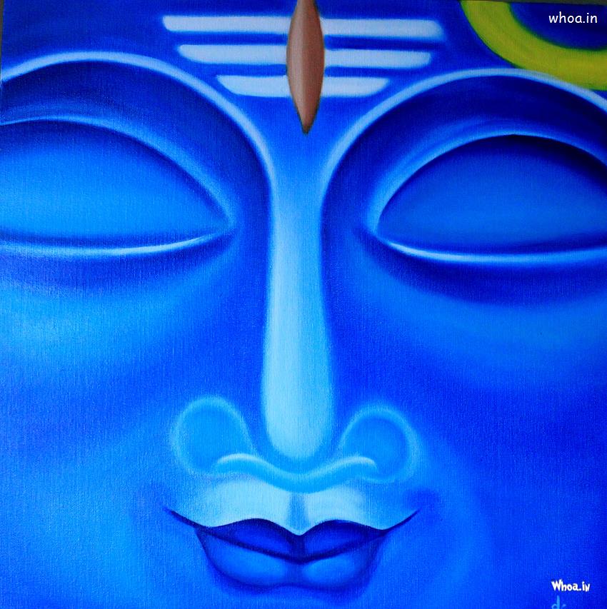 Lord Shiva Blue Color Face Hd Wallpaper