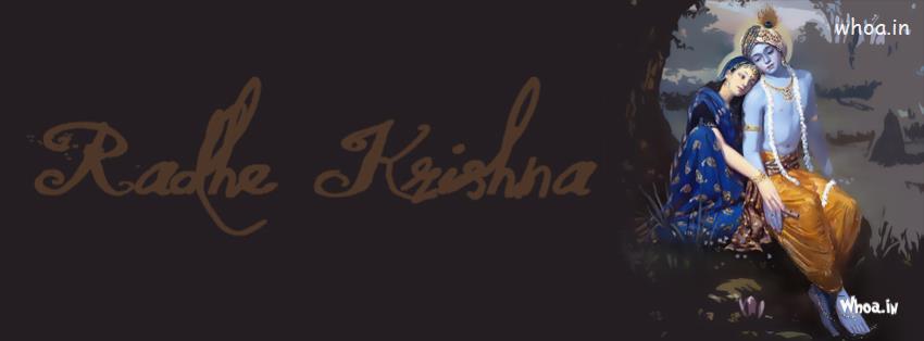 Radhe Krishna Facebook Cover In Dark Background