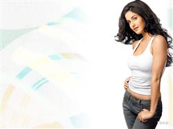 Bollywood Actress Katrina Kaif White T-shirt HD Wallpaper