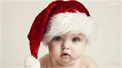 Charming Baby Wear Santa Red Hat HD Wallpaper