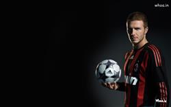 David Beckham with adidas Football with Dark Background Wallpaper