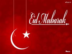 Eid Mubarak With Moon And Star HD Wallpaper