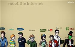 Funny Meet the Internet Like Facebook,Google HD Cartoon Fun Wallpaper