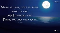 Good Night Quotes I love my Life and Good Night HD Wallpaper