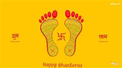 Happy Dhanteras with Laxmi Footprint HD Wallpaper
