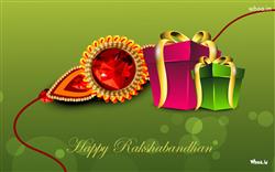 Happy Raksha Bandhan with Rakhi and Gift HD Wallpaper
