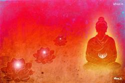 Lord Buddha Art with Red Background HD Wallpaper